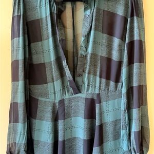 Reformation Black and Green Checkered dress